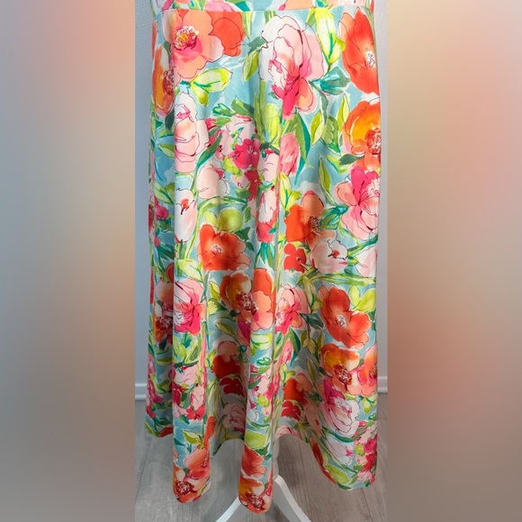 Ralph Lauren Floral Midi Dress - Green and Pink - Picture 6 of 15